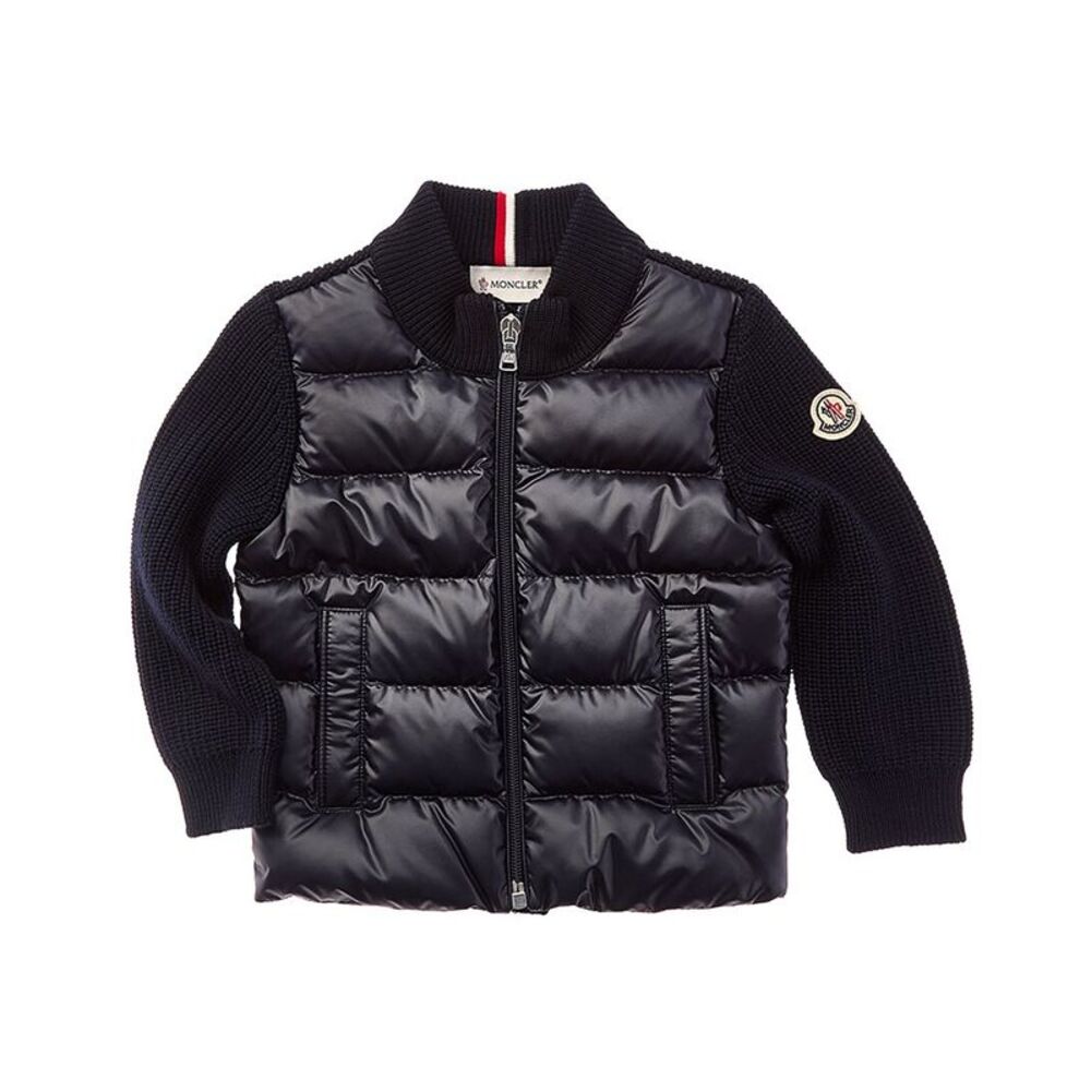 Moncler Girls Puffer Front Wool Down Jacket
